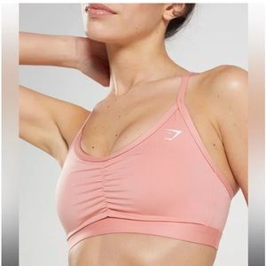 Baby Pink Gymshark Ruched Sports Bra
